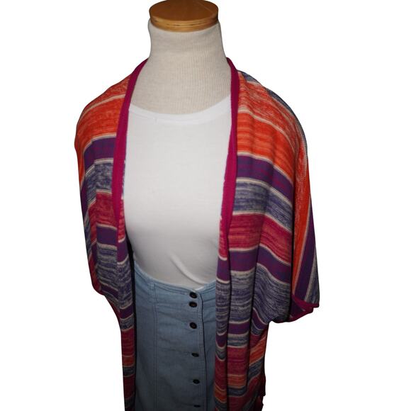 Wrangler Retro Striped Fringe Kimono Cardigan S/M – Boho Southwestern Open Front - Picture 5 of 11